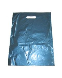 Metalblå plastikpose 25x4x38 cm