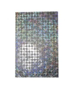 Sølvfarvet gavepose med hologrammønster 20x32 cm