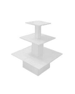 Pyramidebord firkantet - 3 lagsbord. Hvid melamin H 126 cm.