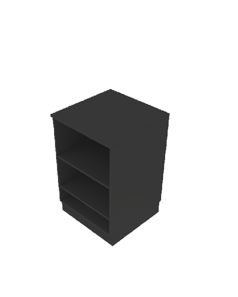 Basis afgreiðsluborð (B 60 cm.) - Svart með 2 hillur