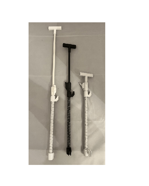 Skiltahaldari með fjöðrun, útdraganlegur. Fyrir vír, H33-58 cm. Veldu lit