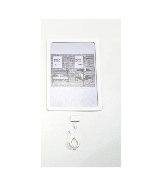 Clear Grip, skiltahaldari, m/klemmu fyrir plastramma - Hvítur