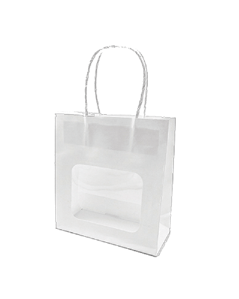 Gjafapoki með glugga. 20 stk. í pakka. H 18,5 cm