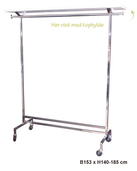 Fatastandur - Disco 2 -  Hæðarstillanlegur, króm, B153 x H140-185 cm