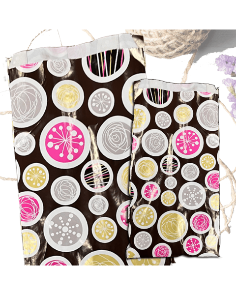 Gjafapoki, húðaður m/ hvítu - hringir