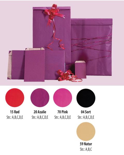 Gjafapokar - B 24 x D 7 x H 41 cm - 250 stk. - Kraftpappír - Veldu lit