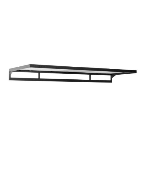 HAPPY! Vegghilla m/hrímaðri glerhillu, svört