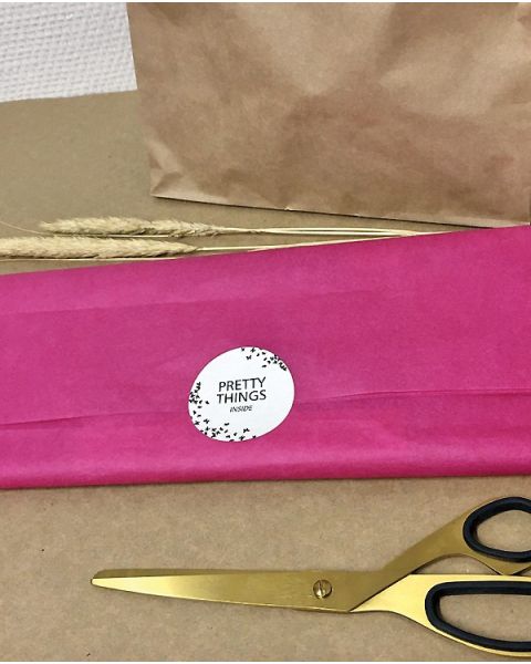 Kringlóttur merkimiði, sæt skilaboð á ensku