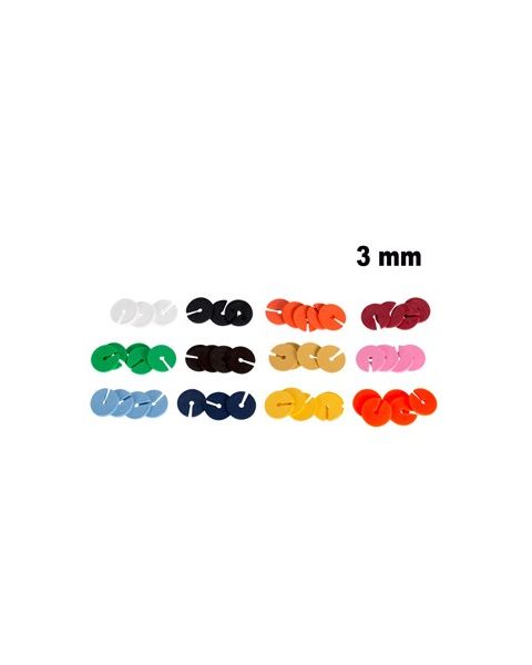 Upplýsingaskífur fyrir herðatré með 3 mm krrók