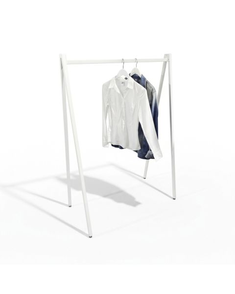 Fatastandur v-laga - stór - Hvítur, B100 x D50 x H142 cm