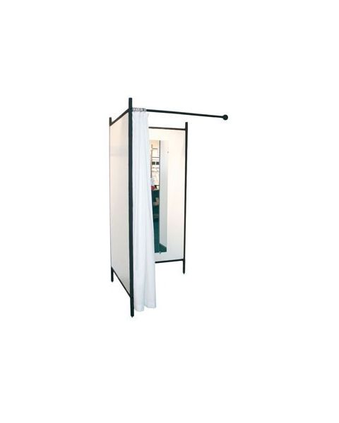 Mátunarklefi með tveim föstum hliðum - Sett með svörtum ramma og fortjaldi ( B 100 x D 100 x H 210 cm.)