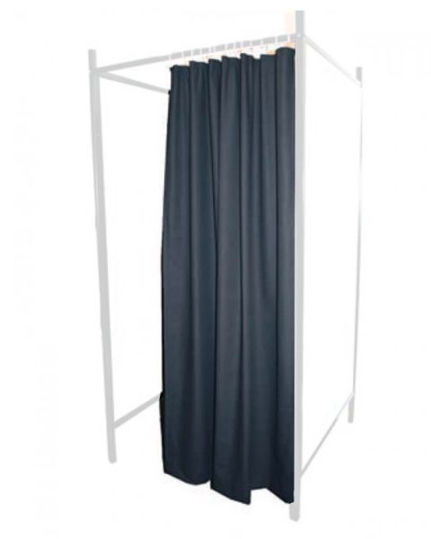 U-Laga mátunarklefi - Sett með hvítum ramma og fortjaldi, þrjár fastar hliðar