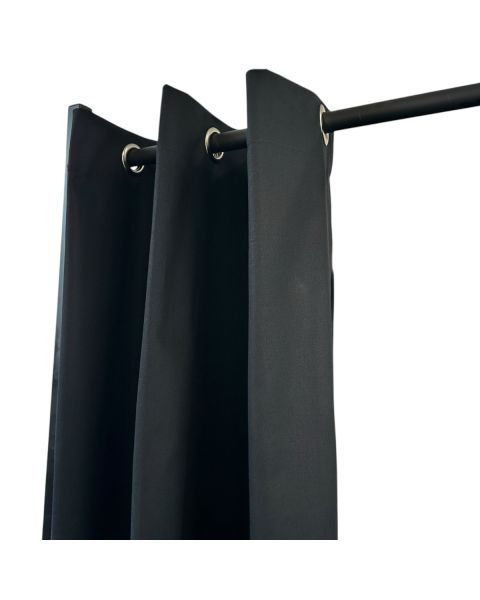 Hengi fyrir mátunarklefa, fyrir 100 cm gardínustöng með kósuðum Ø 3cm hringjum., svart, B135 x H193 cm.