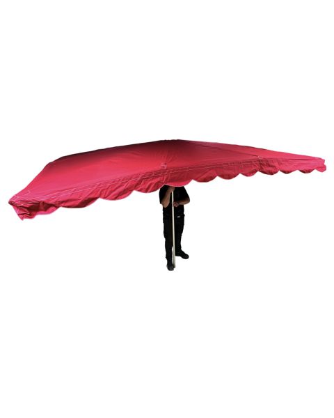 Sólhlíf fyrir markað. Rauð. 3,5x2,4 metrar. H 240 cm.