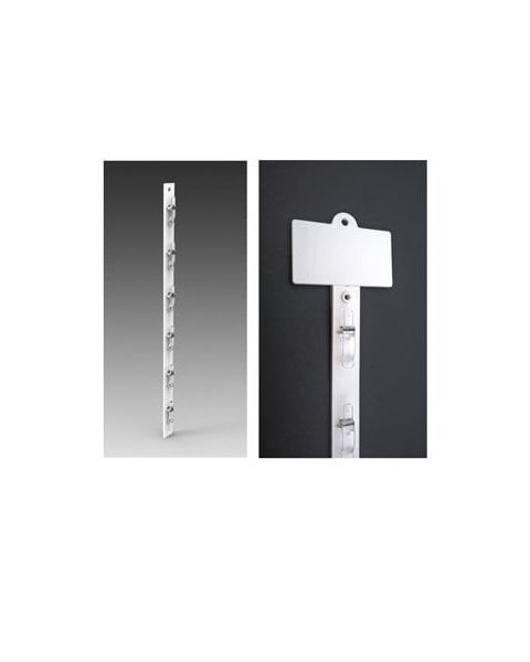 Vöruborði með 12 krókum, með festingu, hvítur, L41,5 cm