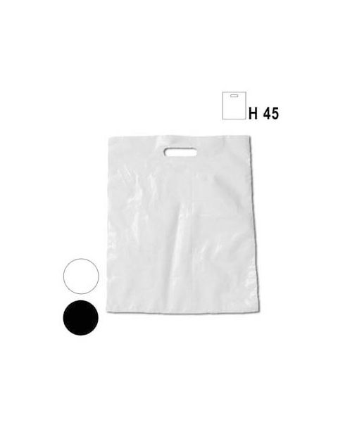 Plastpokar - Millistærð B 39 x D 8 x H 45 cm - 100 stk. - 35 micron - Val um svarta eða hvíta