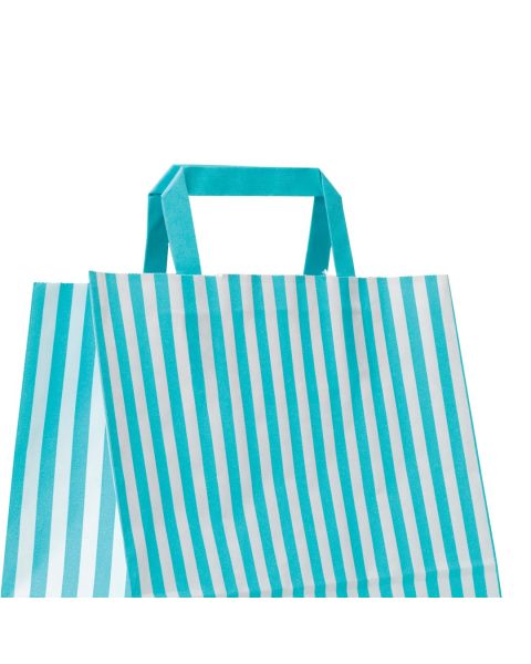 Pappírspokar - H 22 cm. - Röndóttir - 50 stk.