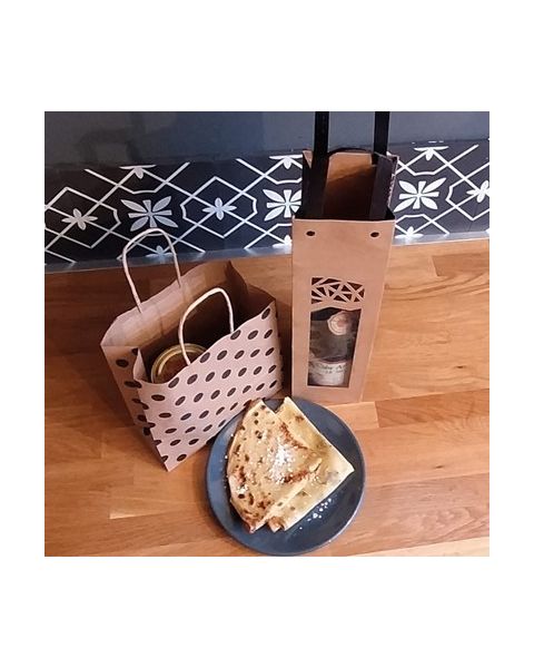 Pappírspoki - Doppóttur - H 25 cm. - 50 stk. Kraftpappír