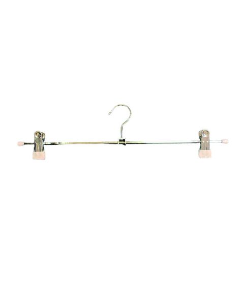 Klemmuherðatré úr málmi (B40 cm.) - 100 stk. Hvítt
