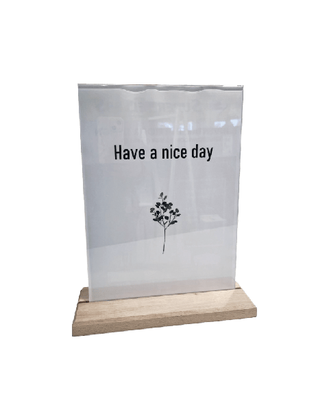 A4 skilti, með undirstöðu úr beyki