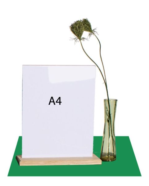 A4 skilti, með undirstöðu úr beyki