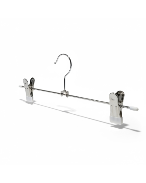 Klemmuherðatré málmur (B 30 cm.) - 100 stk. Hvítt