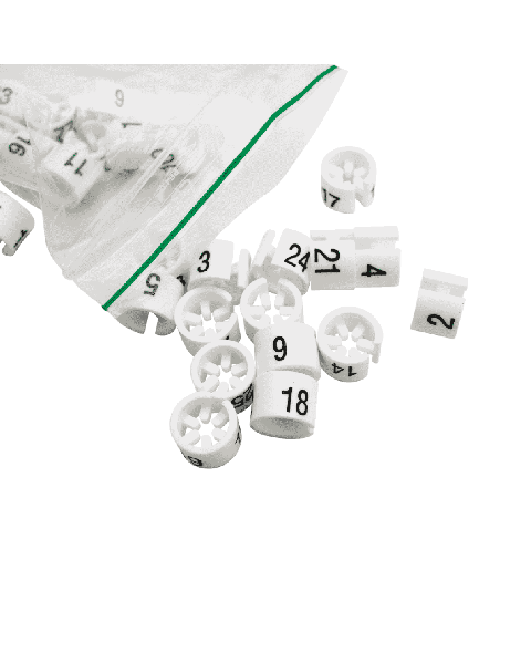 Númerakubbar - númeraraðir - hvítir