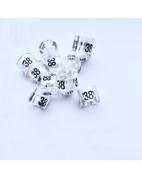 Númerakubbar - Glærir - 100 sömu stærðar í poka. Veljið stærð