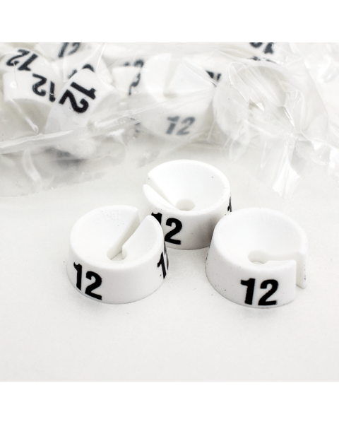 Stærðarmerkingar fyrir herðatré, hvít - 25 stk. í pakka. veldu stærð