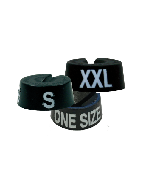 Stærðarmerkingar m/stöfum - Svartur - 25 pr. pakki