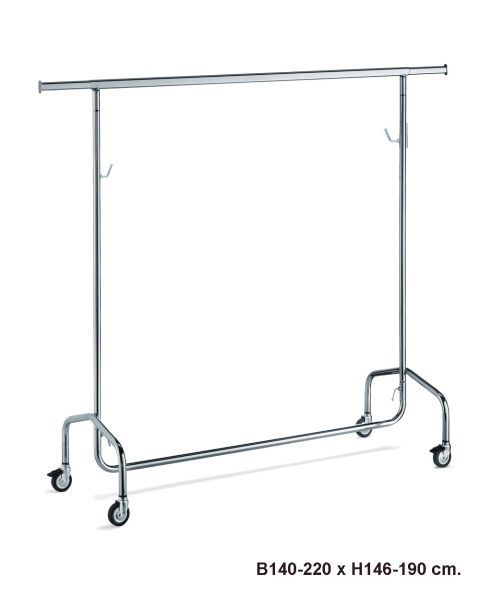 Super fataslá - Króm, stillanleg, B140-220 x D55 x H146-190 cm