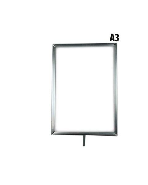 Skiltarammi, A3, málmil, króm