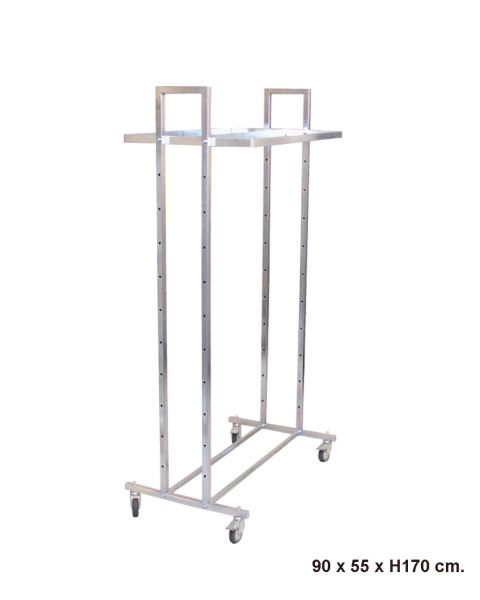 Götustandur L5, 90 cm - m/ tvöfaldri fataslá. Galvaníseraður