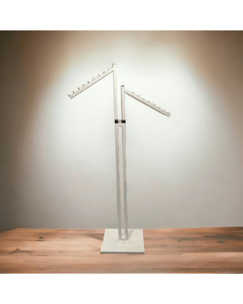 Joy-standur, 2 hallandi hvítir armar, hvítur rammi, 80 x 39 cm, H125-195 cm