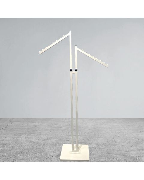 Joy-standur, 2 hallandi hvítir armar, hvítur rammi, 80 x 39 cm, H125-195 cm