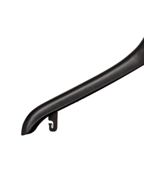 Sterk herðatré, plast, svart, 44 cm, breiðari öxl 2,0 cm, pakki með 110 stykkjum, létt