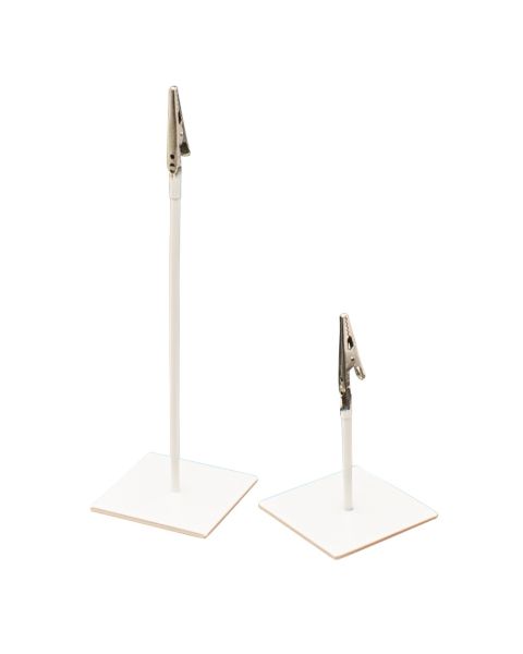 Skiltahaldari með krókódílaklemmu - H 10 cm - Hvítur