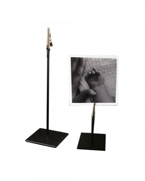 Skiltahaldari með krókódílaklemmu - H 10 cm - Svartur