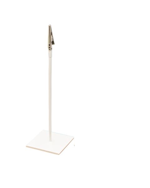 Skiltahaldari með krókódílaklemmu. - H 20 cm - Hvítur