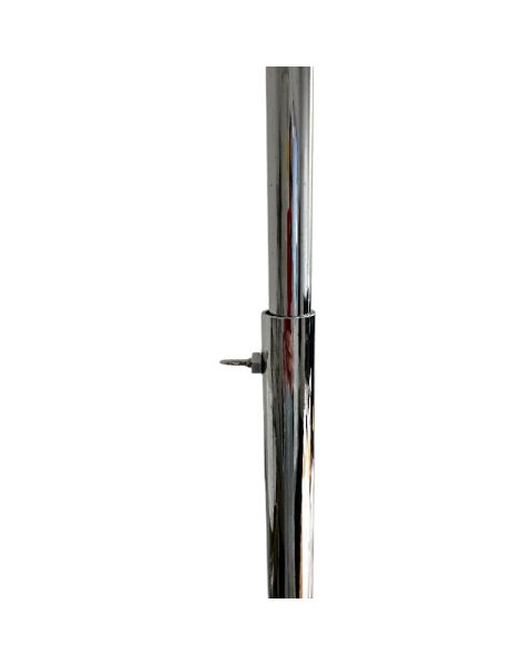 Fótplata úr málmi fyrir gínu. Króm - EXTRA stór fótplata - Ø 40cm, H66-132 cm