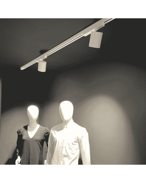 Ljóskastari - Pallesen 19 - Fyrir 3-fasa straumbraut, LED ljósgjafi, 30W, 45ø, K3000, H11,5 cm, Ø9,5, hvítur