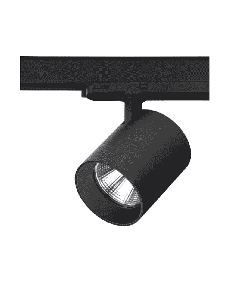 Ljóskastari - Pallesen 19 - Fyrir 3-fasa straumbraut, LED ljósgjafi, 30W, 45ø, K3000, H11,5 cm, Ø9,5, svartur