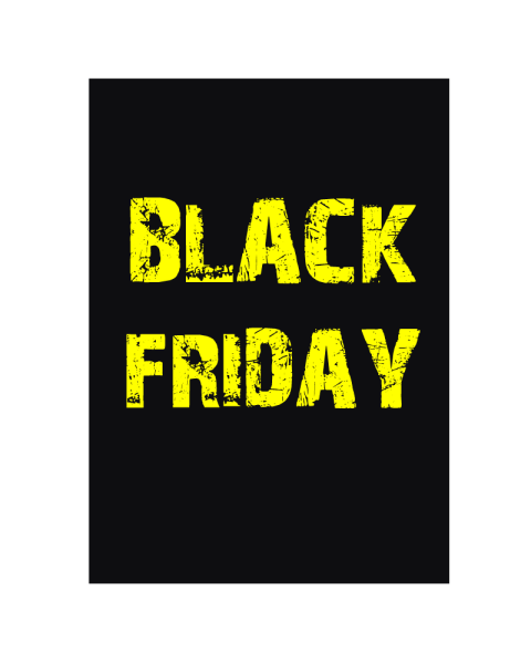 Plakat. Black Friday, svart og gult, 50 x 70 cm