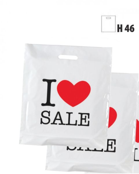 Plastpoki - I LOVE SALE - 100 stk.