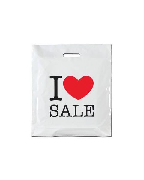 Plastpoki - I LOVE SALE - 100 stk.