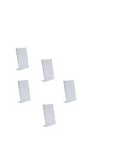 Hallandi skiltahaldari, A6. PET plast. - 5 stk.