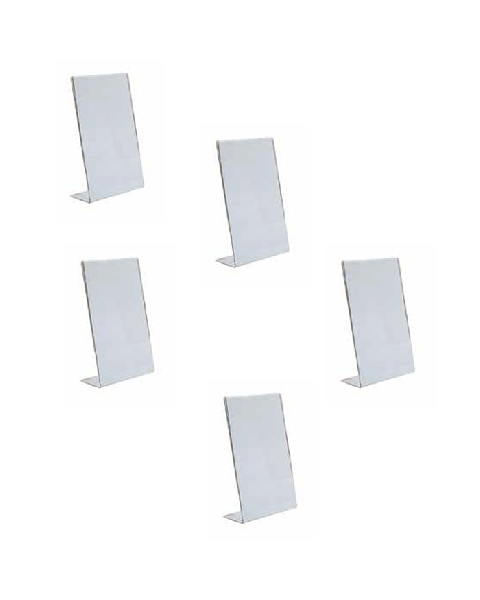 Hallandi skiltahaldari, A4. PET plast. - 5 stk.