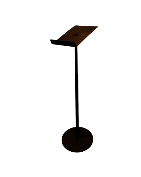 Bæklingahaldari f/ gólf, þungur fótur, með plötu, svartur.