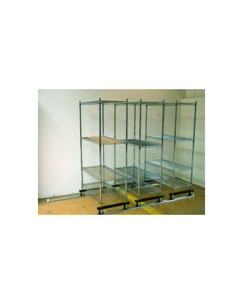 Hillukerfi, L=244 cm - Sett með fjórum 122 cm gólfbrautum. 2 tengistykkjum/ þverstoðum, 4 endastopparar.