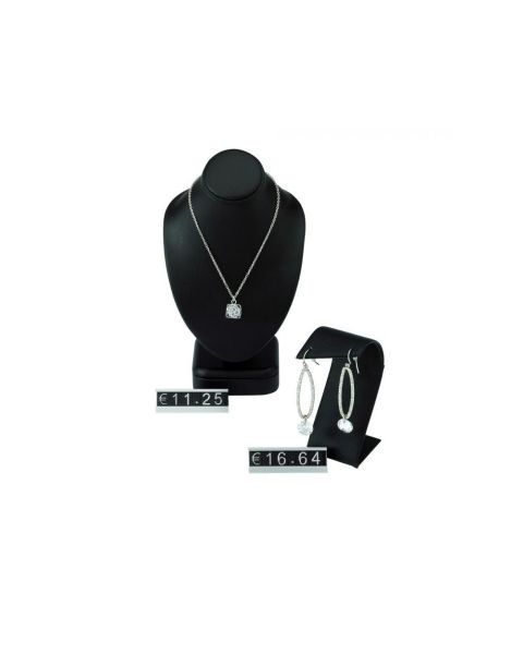 Verðmerkingasett, 180 stk., svart með silfurlituðum texta. (0-9, komma, evrumerki) B 8 x H 12 mm, 16 standar